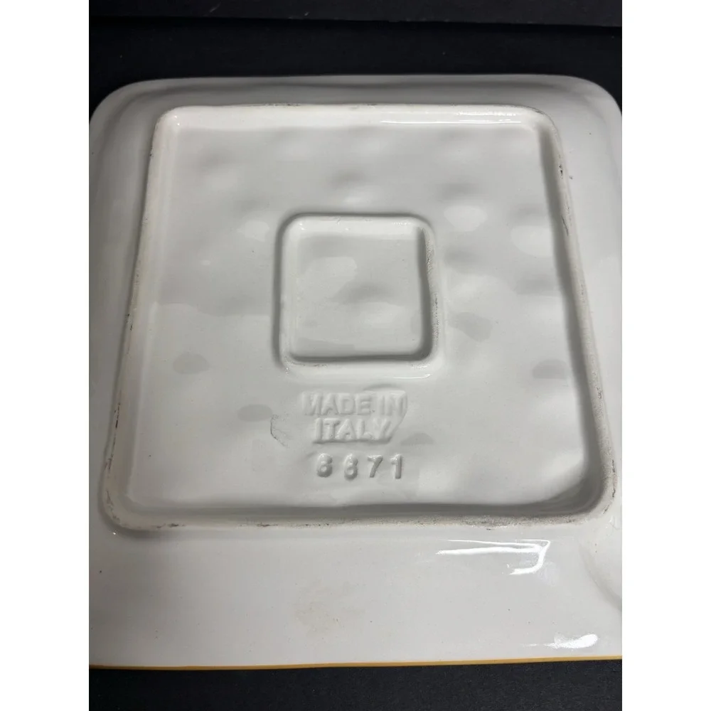Vintage Cheese Plate Serving Dish Mouse Hand Painted Made in Italy Pottery